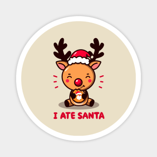 I Eat Santa - Funny Reindeer Cookie T-shirt Magnet